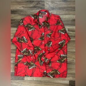 Vintage Alain Manoukian Red horse Blouse size Medium